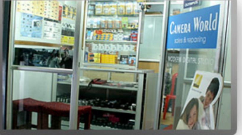 Display counter at Camera World